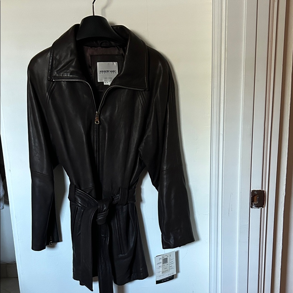 Andrew Marc Espresso Leather Jacket
